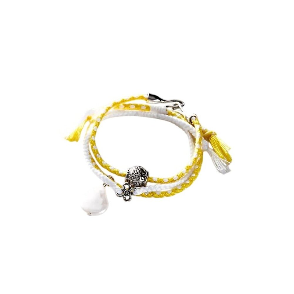 Free People At the‎ Dock Bracelet in Neon Yellow NWT